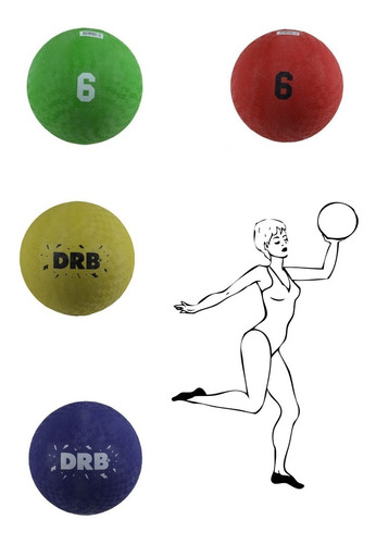 Balón De Goma Antideslizante Gimnasia Rítmica N°6 Drb 16cm 