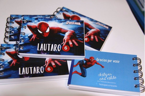 12  Libreta Souvenir Personalizada Hombre Araña Spider Man  