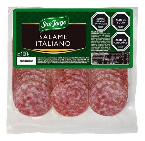 Salame Italiano Laminado San Jorge 100gr (3uni)super