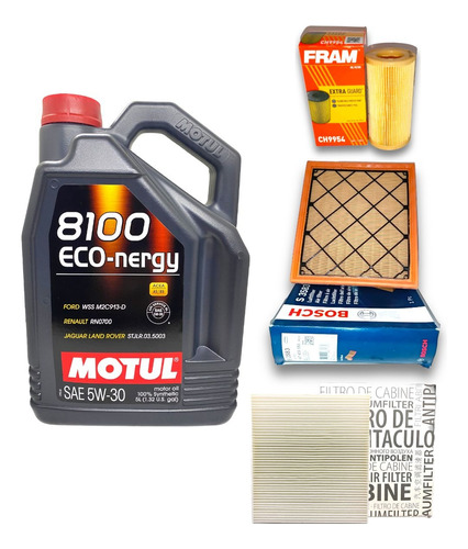 Kit 5l Aceite Motul 5w30 Y 3 Filtros Ford Kuga 2.5 Turbo 