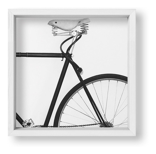 Cuadros Modernos 20x20 Box Blanco Bicicleta Atras