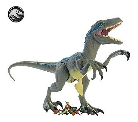 Velociraptor Colosal Blue Gigante, Mattel Bestoys