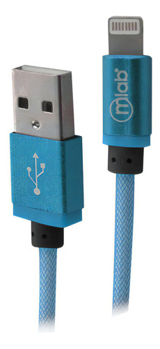 Cable Carga Compatible Con iPhone Lightning Microlab  Azul