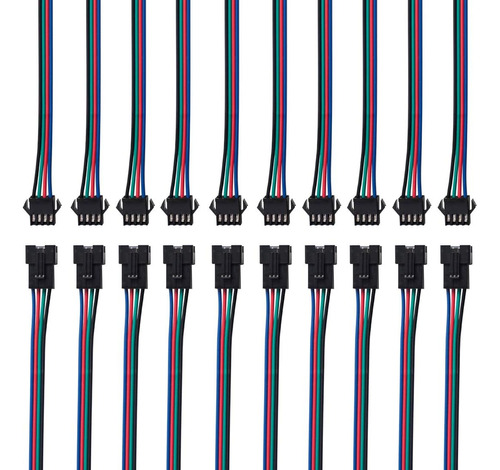 10 Pares De Cables Conectores Macho/hembra De 4 Pines S...