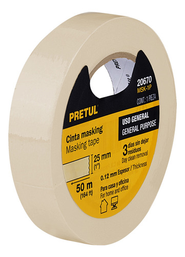 Cinta Masking Tape De 1inx50m Pretul