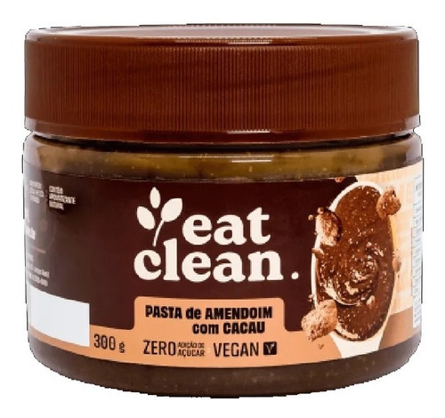 Pasta de Amendoim com Cacau Zero Lactose Eat Clean Pote 300g