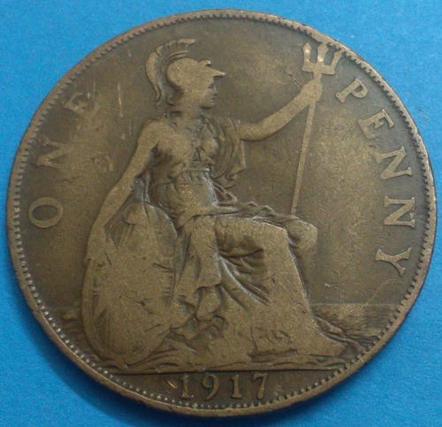 Gran Bretaña Moneda 1 Penique 1917