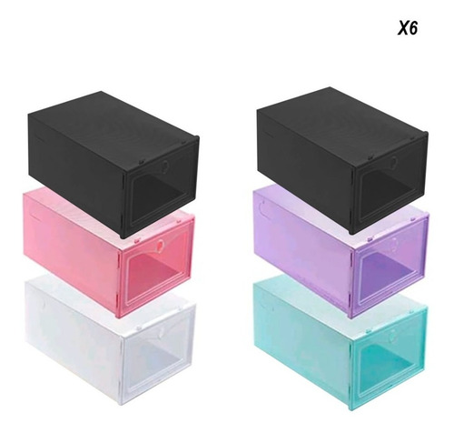 Imagen 3 de 9 de Zapateras Cajas Organizadoras De Zapatos Apilables 6 Pares