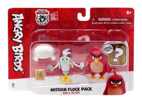 Angry Birds Mission Flock Pack Red Y Silver  Figura Sorpresa