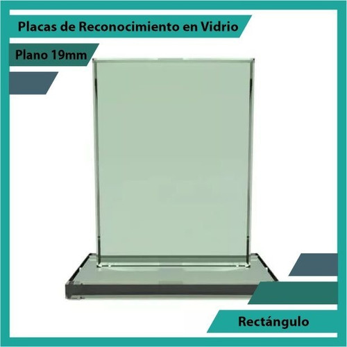 Placas De Reconocimiento En Vidrio Forma Rectángulo