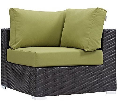 Modway Convene Wicker Rattan Patio Al Aire Libre Sofa Secci