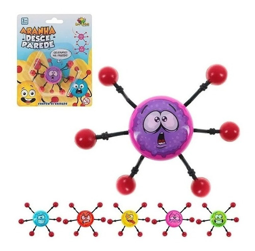 Brinquedo Fidget Toy Aranha Gruda Desce Parede Dona Aranha