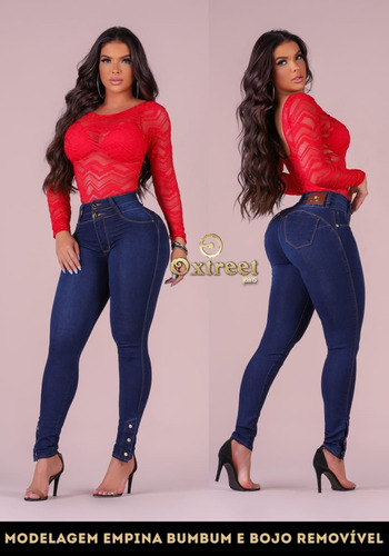 Imagem 2 de 4 de Calça Oxtreet Jeans Feminina C/ Bojo Modela Bumbum