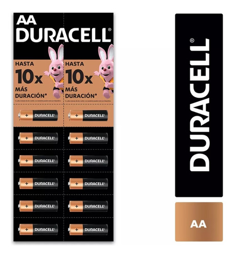 Pilas Alcalina Duracell Doble A/ Aa Tira 12 Unidades 