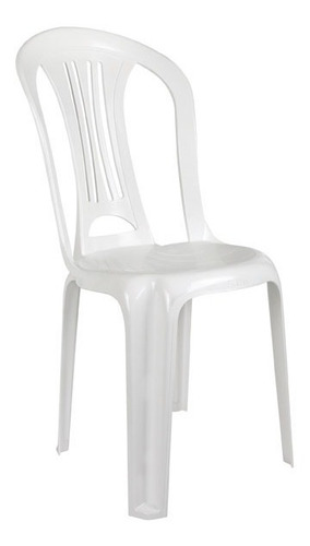 Imagen 2 de 6 de Silla Plastico Blanca Mor Reforzada 140 Kg Apilable LG