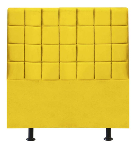 Cabeceira Estofada Cama Box Casal 140 Cm Clara Suede Amarelo