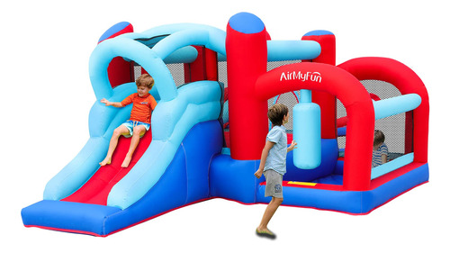 Airmyfun Casa Inflable Para Rebote, Casa Inflable Con Toboga