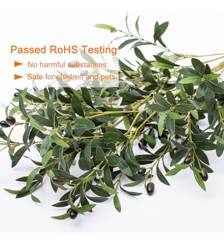Ramas Artificiales De Olivo De 39 Pulgadas Con Tallos De Veg