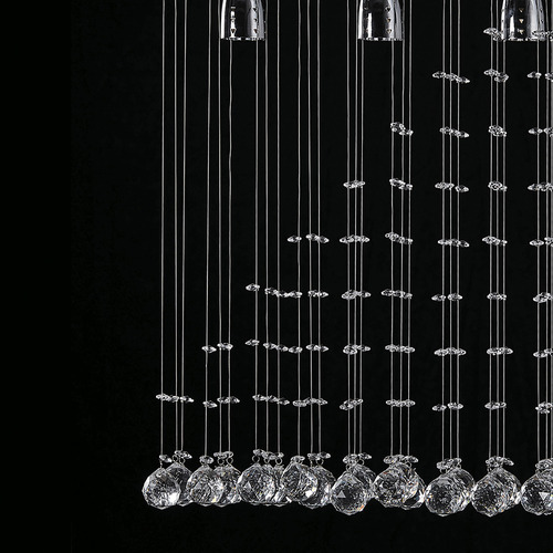 Candil De Cristal Cortado De Lujo Gamalux Williams Krystal Triangulo de 5 Luces GU10 Cromado