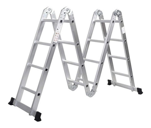 Escalera Multiuso 150kg 12 Pasos Aluminio 1.82m 3.71m 1.06m