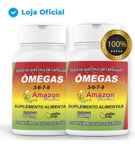 Imagem 1 de 4 de Kit 2 Un Óleo De Avestruz Em Cápsula Amazon Struthio 120 Cap