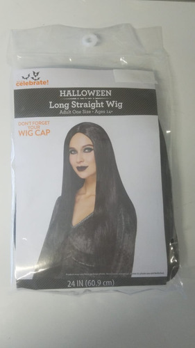 Peluca De Halloween Para Disfraz Larga Recta 60.9 Cm *sk