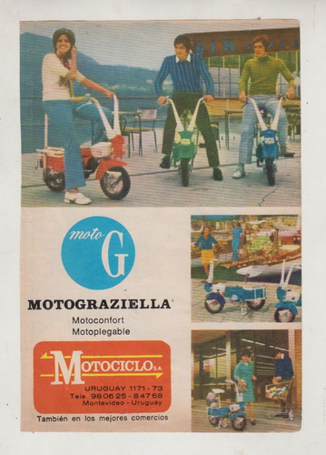 1971 Publicidad Vintage De Moto Graziella Uruguay Motociclo