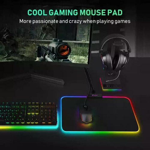 Imagen 6 de 9 de Mouse Pad Rgb Gamer Para Computadoras Laptop Escritorio