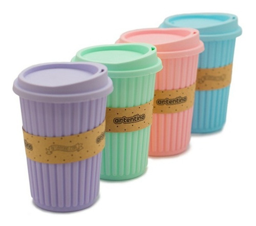 Imagen 2 de 6 de Vaso Térmico Jarro Taza Térmica Tapa Silicona Frio Calor