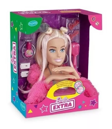 Boneca Barbie Busto Styling 12frases Penteados Maquiagem - R$ 218,99