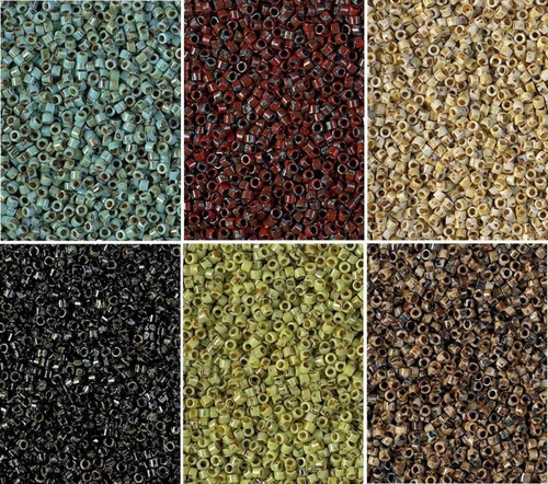 Miyuki Delica Seed Beads Bundle: Size 11/0, 6 Picasso C...