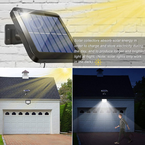 Lámpara Solar De Pared Led Con Cable De 5 M