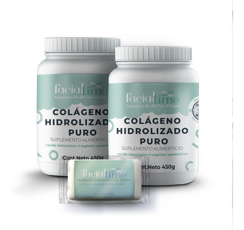 Kit 2 Colágeno Hidrolizado Puro + Jabón De Bicarbonato