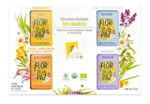 Infusión Org. Herbal Flor De La Paz 4 De 16 Sachets