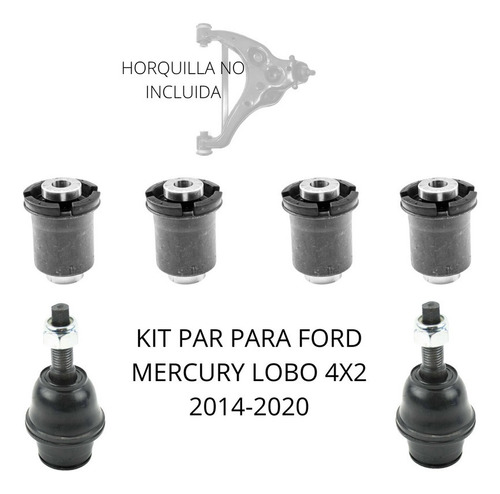 Kit Bujes Y Par Rotulas Para Ford Mercury Lobo 4x2 2014-2020