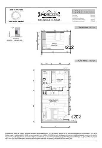 Imagen 3 de 10 de Cup Bacigalupi (202) - Venta Apartamento 1 Dormitorio En Aguada - Vivienda Promovida - Estrena Noviembre 2023