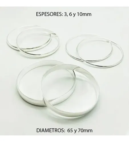 Pack 6 Pulseras Esclavas Acero Quirurgico Blanco Por Mayor