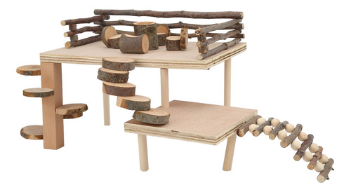 Juego De Juegos Natural Hamster Wood Living System Para Esca
