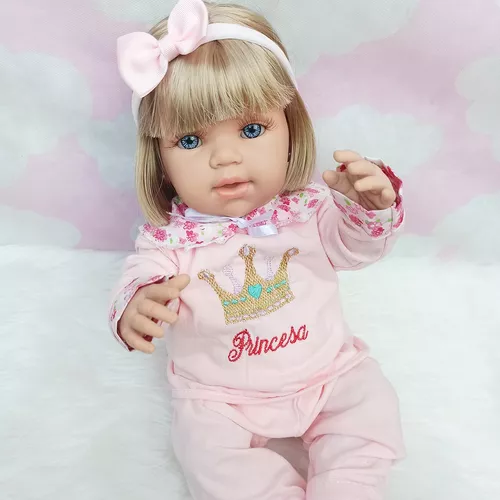 Tipo Boneca Bebê Baby Real Reborn Realista Bolsa + 28 Itens