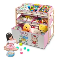 Comprar Juguetes Infantiles Organizador De Juguetes Rosa 3 Niveles