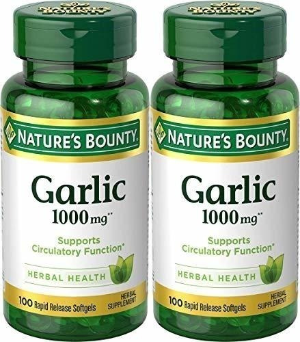 Garlic 1000 Mg  Ajo Bounty 200 Capsulas X 2 Unidades 