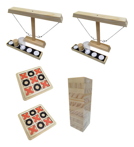 Juegos De Mesa 2 Ring Toss Game + 2 Tateti + 1 Yenga