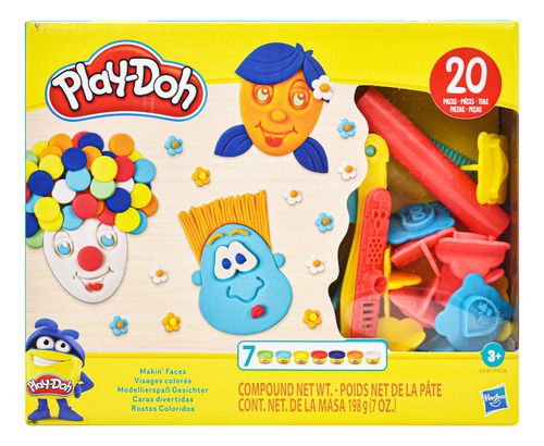  Play Doh Caras Coloridas Y Divertidas 198g Hasbro