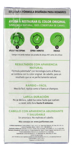 Just For Men Caja Con Tinte Colorante En Shampoo Color Casta