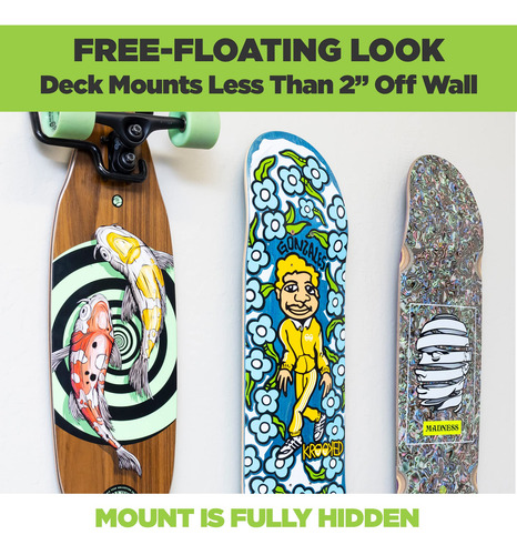 Soporte De Pared Hideit Para Tablas De Skate - Acero