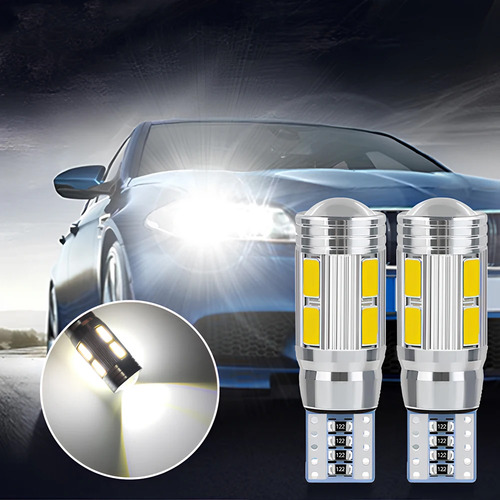 2 Faros Led T10 Lupa Canbus Pellizco Sin Señal Error 250lm