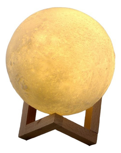 Lámpara Led Genérica Veladora Luna - Madera, Plástico - 13cm