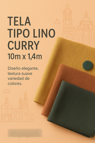 Tela Lino Curry Tramo 10m X 1.4m Varios Colores Premium Gris Ash Liso