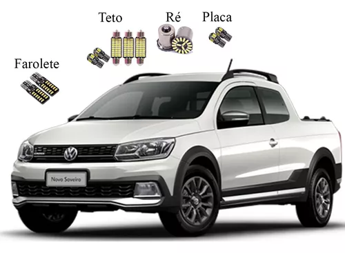 Kit Lâmpadas Led Premium Saveiro Cross 2020 2021 Teto Placa