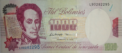 Billete De Coleccion 1000 Bolivares Serie L90 ( Xf ) 1998
